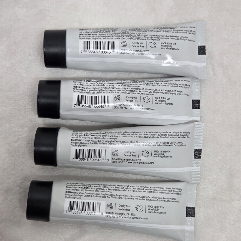 ​Dionis Goat Milk Skincare Mini Set Of 4- Lotion & Serum (Retinol/Collagen) New - Picture 6 of 8